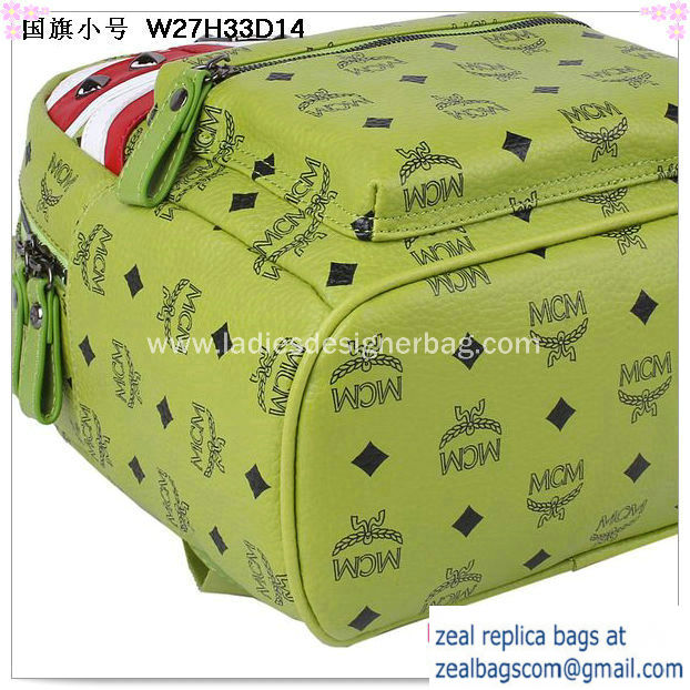 High Quality Replica MCM Small Flag of UK Backpack MC5173S Green - Click Image to Close